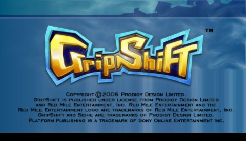 GripShift title screen for PSP